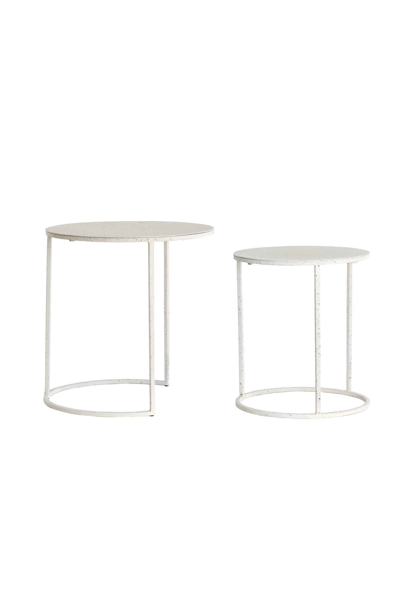 BEISTELLTISCH Sadar Weiß Ø52/46 cm 2er-Set - Weiß, Metall (52/52/46cm) - Light & Living