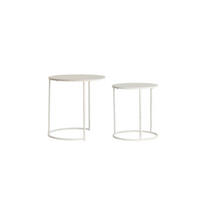 BEISTELLTISCH Sadar Weiß Ø52/46 cm 2er-Set - Weiß, Metall (52/52/46cm) - Light & Living