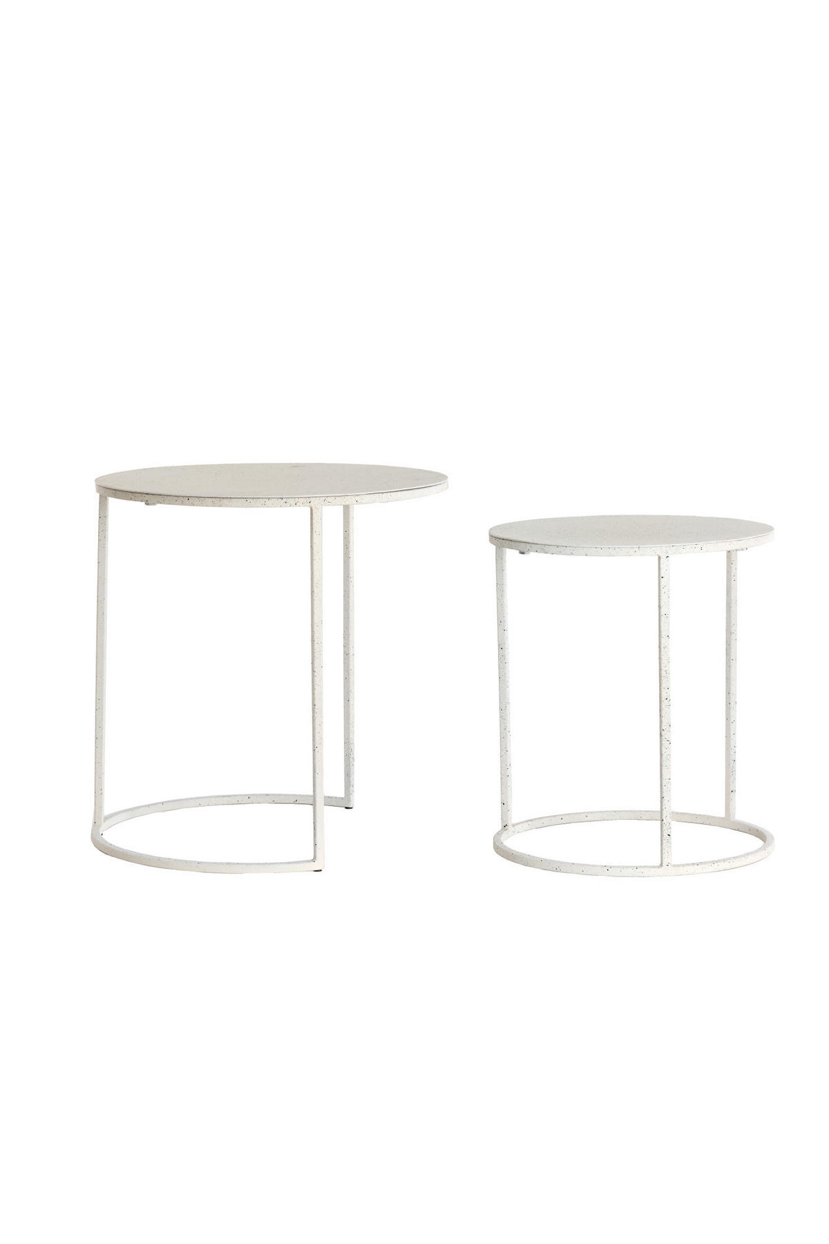 BEISTELLTISCH Sadar Weiß Ø52/46 cm 2er-Set - Weiß, Metall (52/52/46cm) - Light & Living