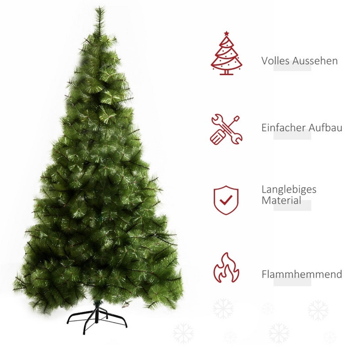 WEIHNACHTSBÄUME 90/90/210 cm grün aus Metall mit 505 Spitzen - Grün, Metall (210cm) - OKWISH