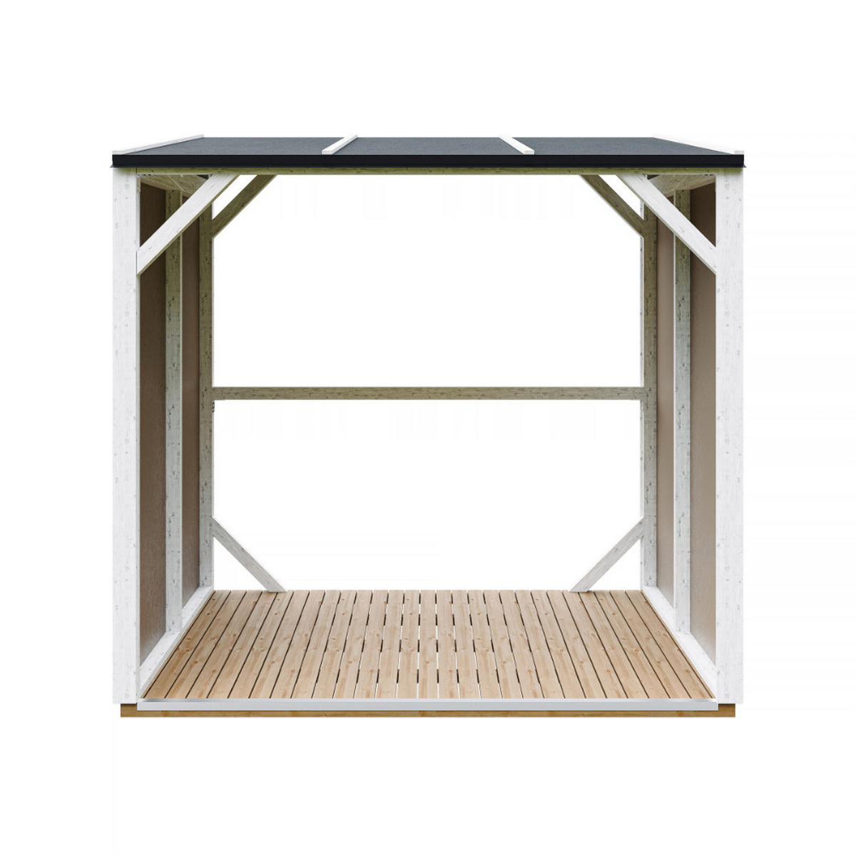 TIMBELA M984-TERRA BROWN Prístrešok na drevo 2,54 m², prístrešok na palivové drevo s objemom ~4,4 m³ - hnedá, drevo (118/220/215cm) - Timbela
