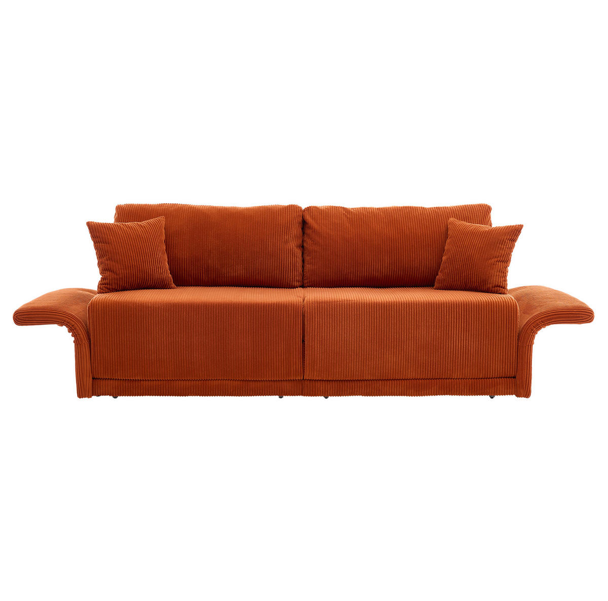 SOFA mit Schlaffunktion 182 cm Orange Cord - Orange, Metall (182/84/88cm) - Meubliv