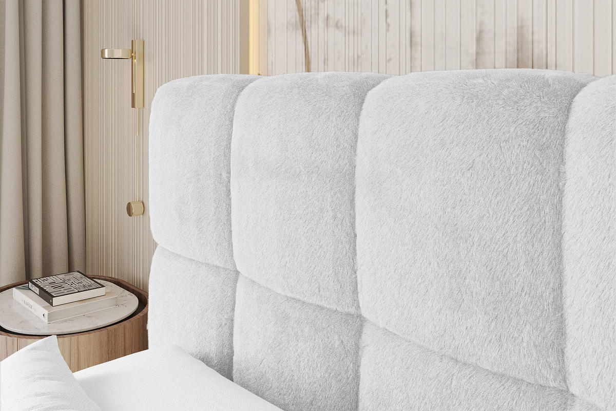 BOXBETT - AURI-H3 - 180x200 Hellgrau Lapitt - Greige, Holzwerkstoff (180/200cm) - ALTDECOR