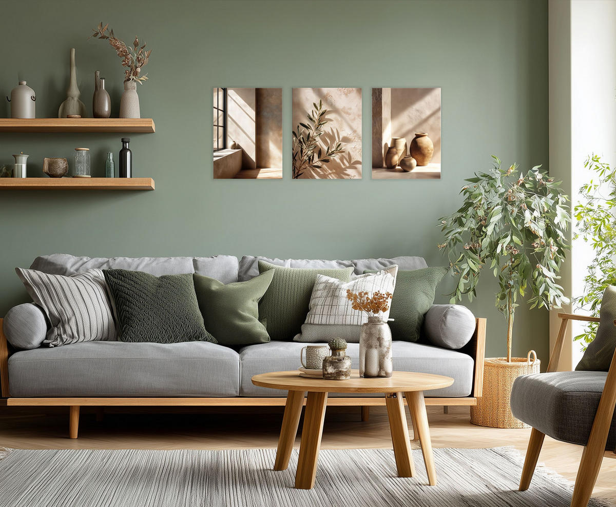 BILDERSET 3er-Set 30x40 cm Stillleben beige braun - Beige, Kunststoff (30/40cm) - artissimo