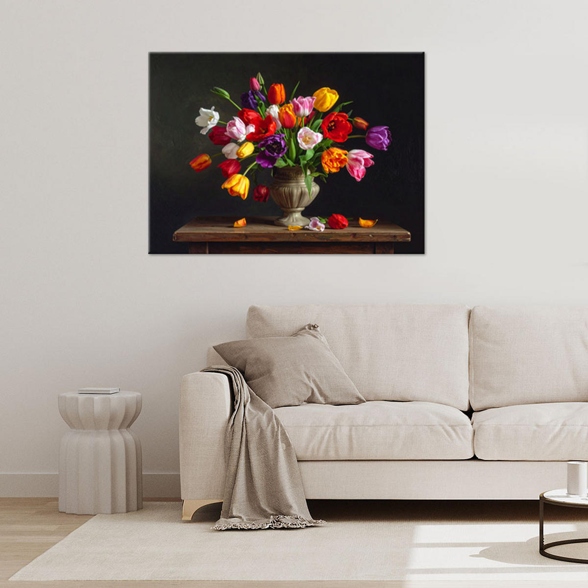 LEINWANDBILD Blumen 120x80cm - Multicolor, Textil (120/80cm) - Feeby