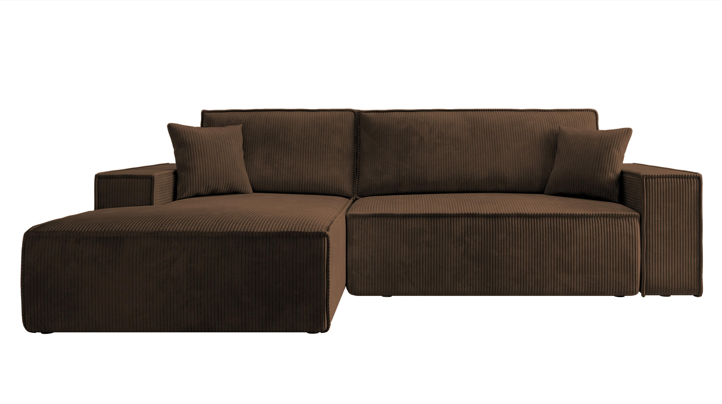ECKSOFA Farese Braun Cordbezug - Schwarz/Braun, Kunststoff/Textil (267/167cm) - Selsey