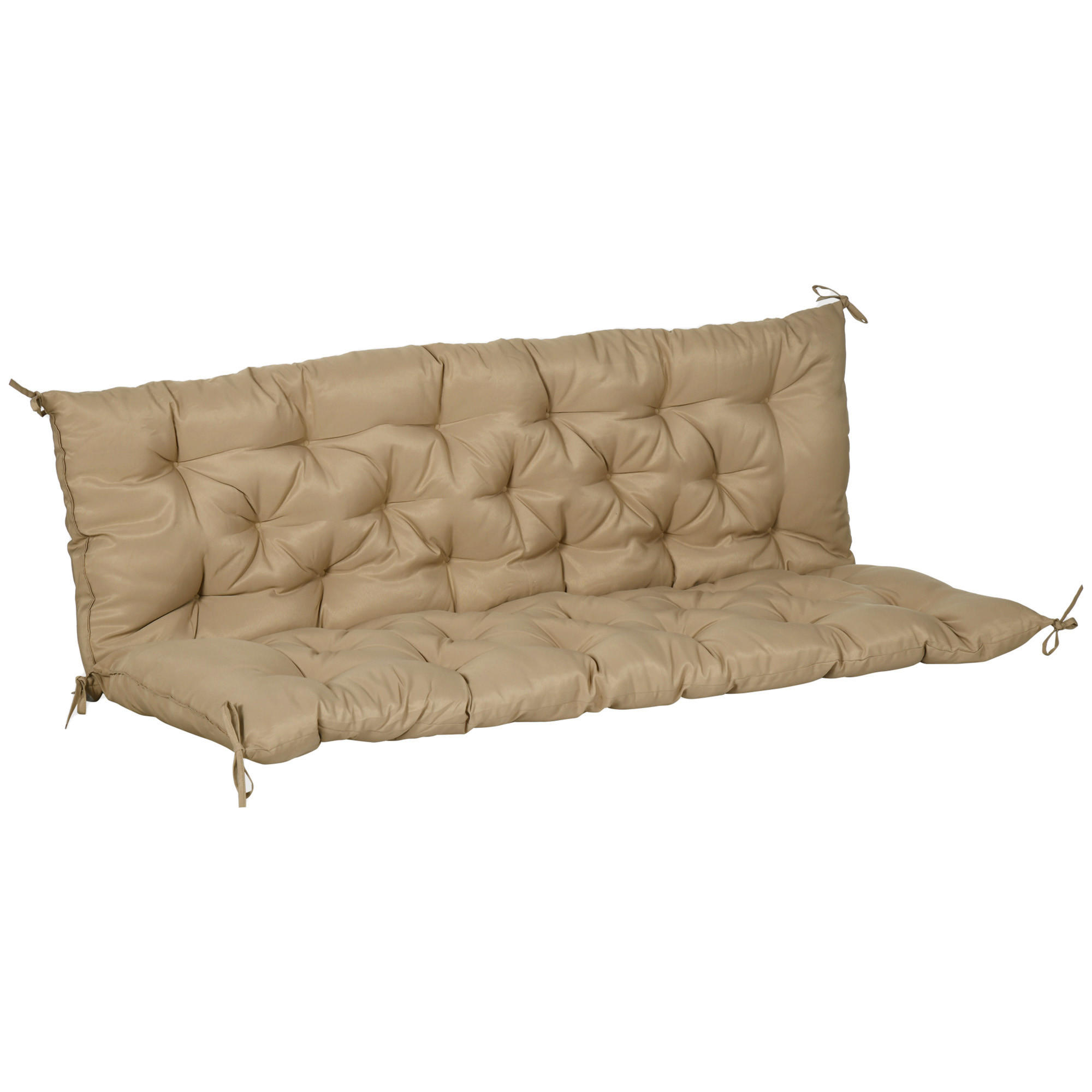BANKAUFLAGE 3-Sitzer 150 x 98 x 8 cm - Beige, Kunststoff (98/8/150cm) - Outsunny