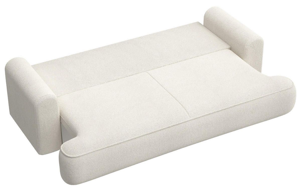 SCHLAFSOFA Ovo Creme 250 cm - Creme/Schwarz, Kunststoff/Textil (250/92/110cm) - Selsey