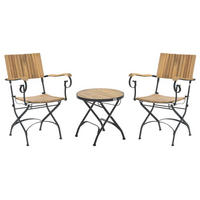 BISTRO-SET klappbar Akazienholz Hellbraun Lascari - Hellbraun, Holz - Beliani