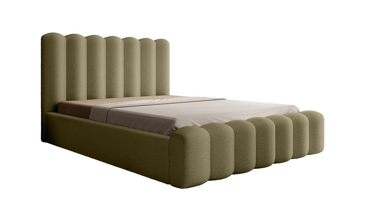 POLSTERBETT Macon Stoff Euphoria - Grün, Holzwerkstoff/Textil (140/200cm) - Fun Möbel