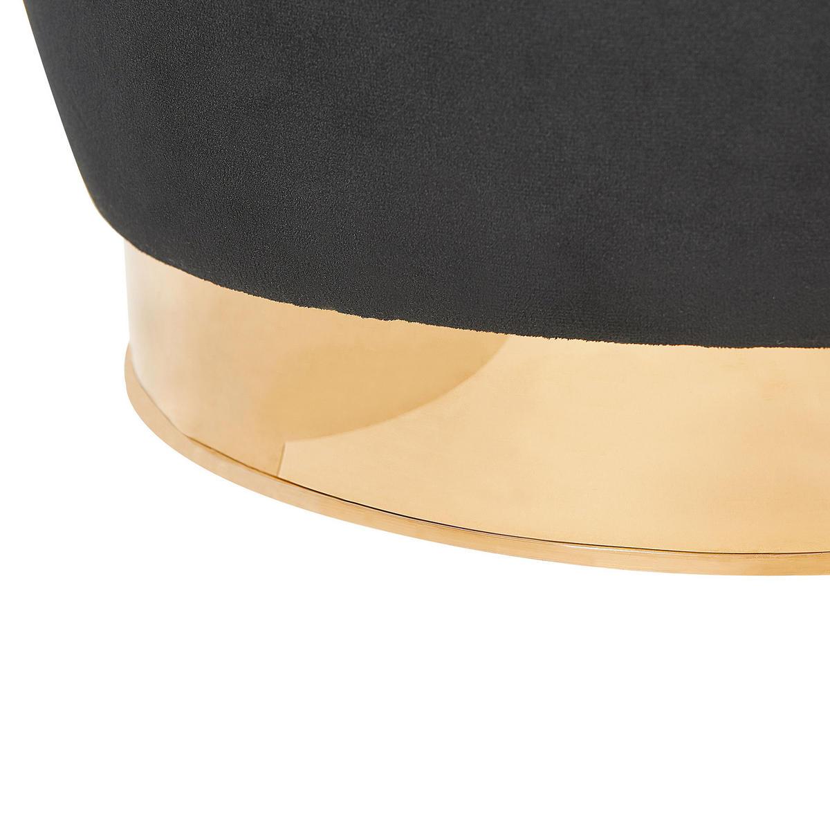 SESSEL Samtstoff Schwarz/Gold Alby - Schwarz, Textil/Metall (56/72/61cm) - Beliani