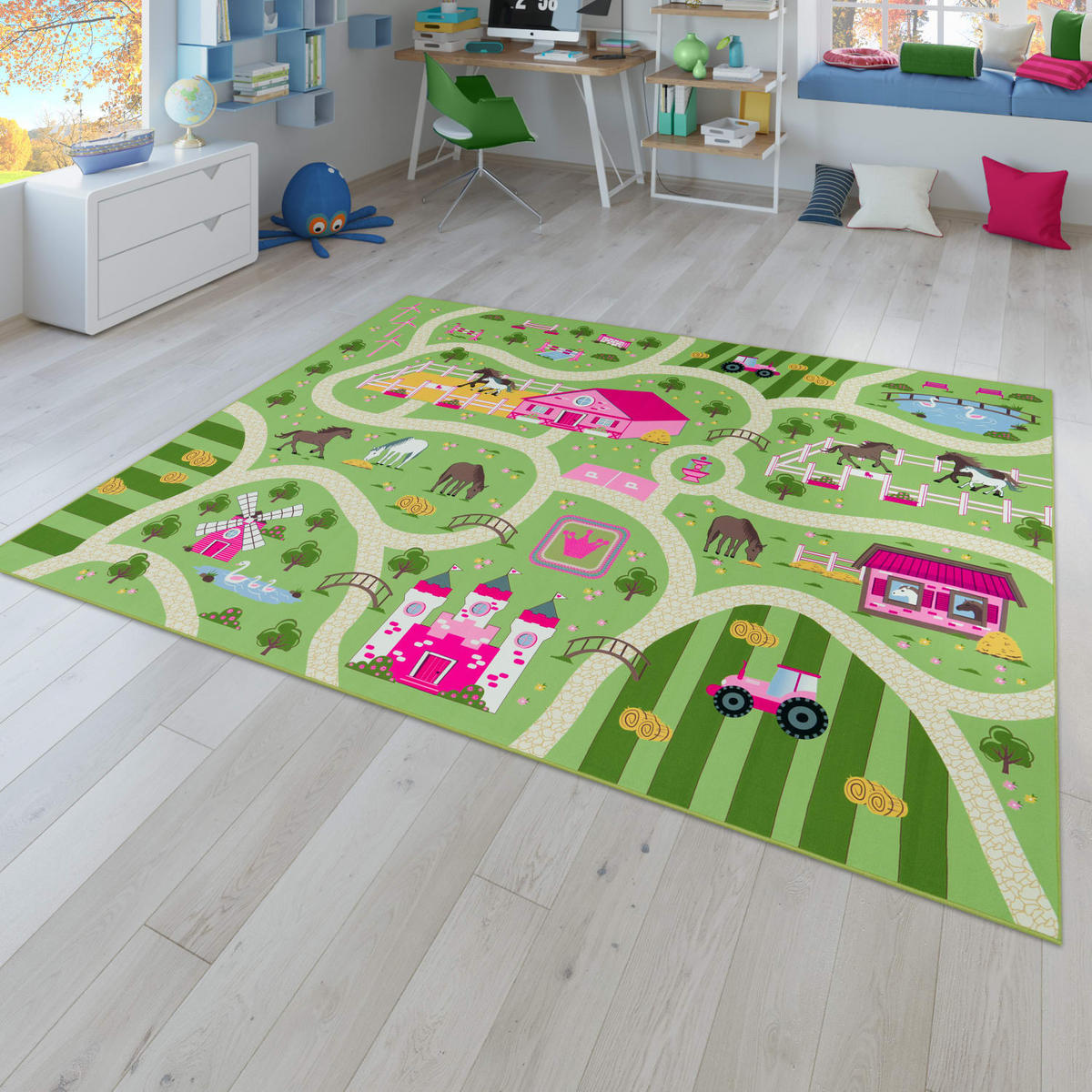 KINDERTEPPICH Grün 140 x 200 cm - Grün, Kunststoff (140/200cm) - TT Home
