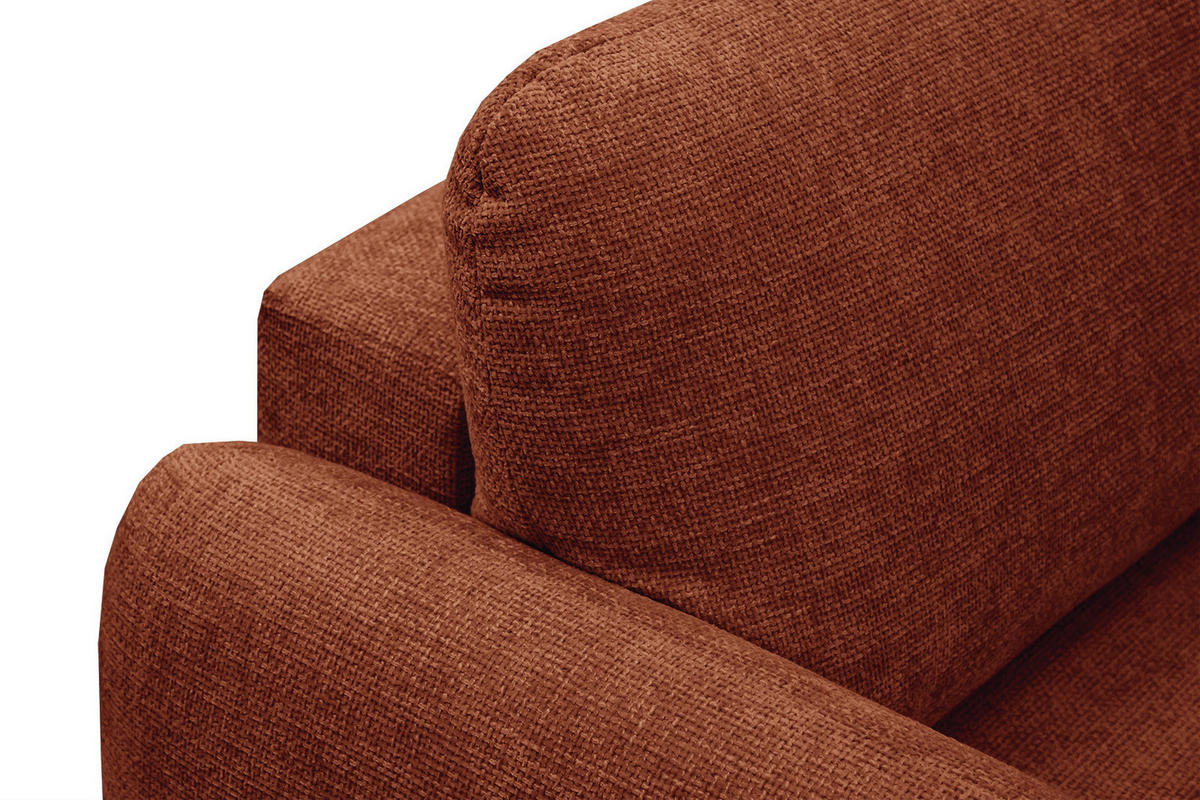 SOFA DRAKE 3-Sitzer mit Schlaffunktion, dunkelorange - Dunkelorange/Braun, Holz/Textil (232/90/107cm) - Courtois Laville