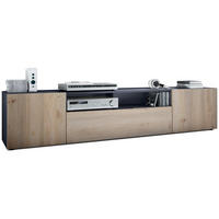 LOWBOARD Mogan Fronten in Eiche Nordic - Silbereichenfarben, Holzwerkstoff (181/39/35cm) - Vladon