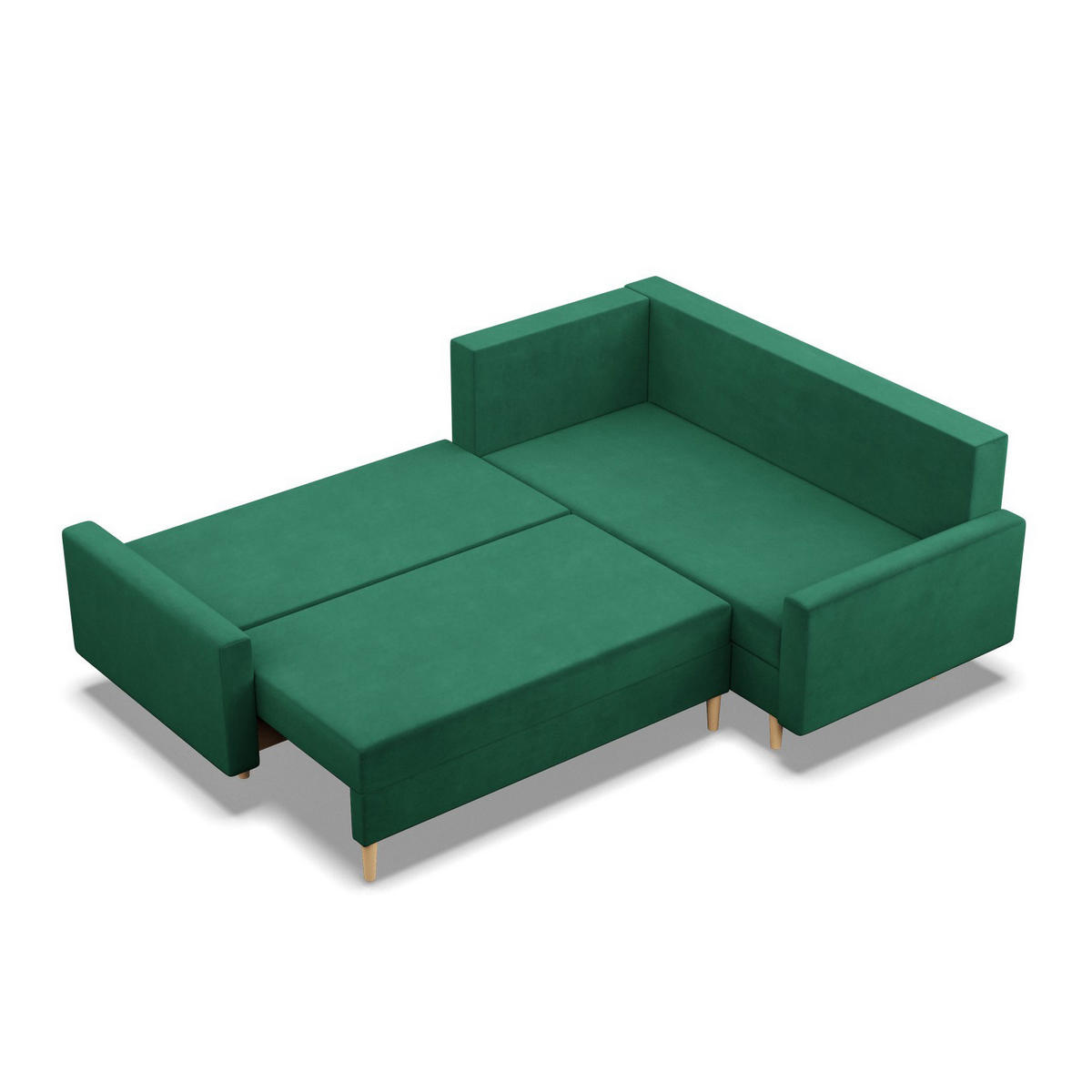 ECKSOFA LINKS MIT SCHLAFFUNKTION BLANK, Grün - Grün, Textil (223/175cm) - Mebligo
