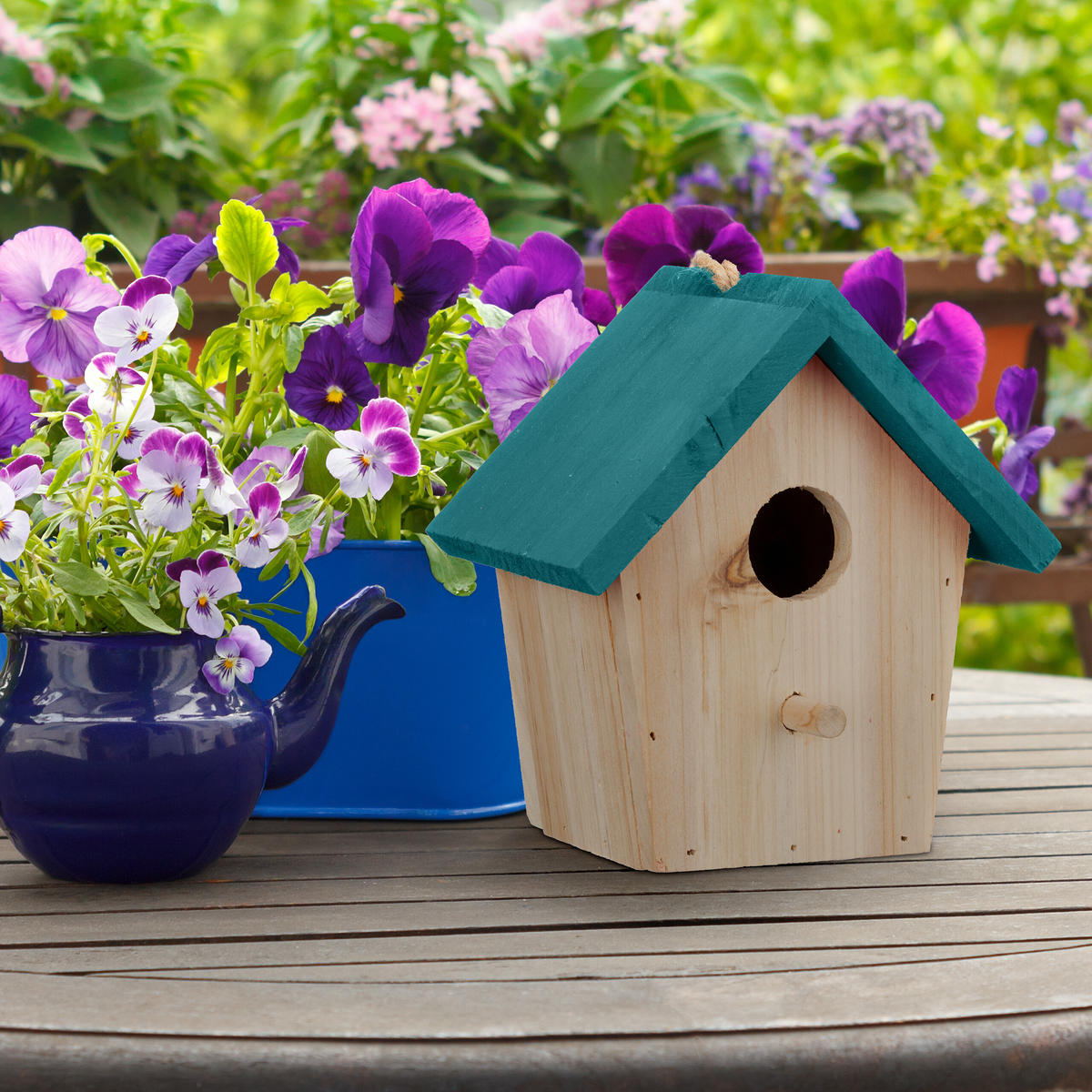 DEKO-VOGELHAUS - Multicolor, Holz (15/16/11cm) - Relaxdays