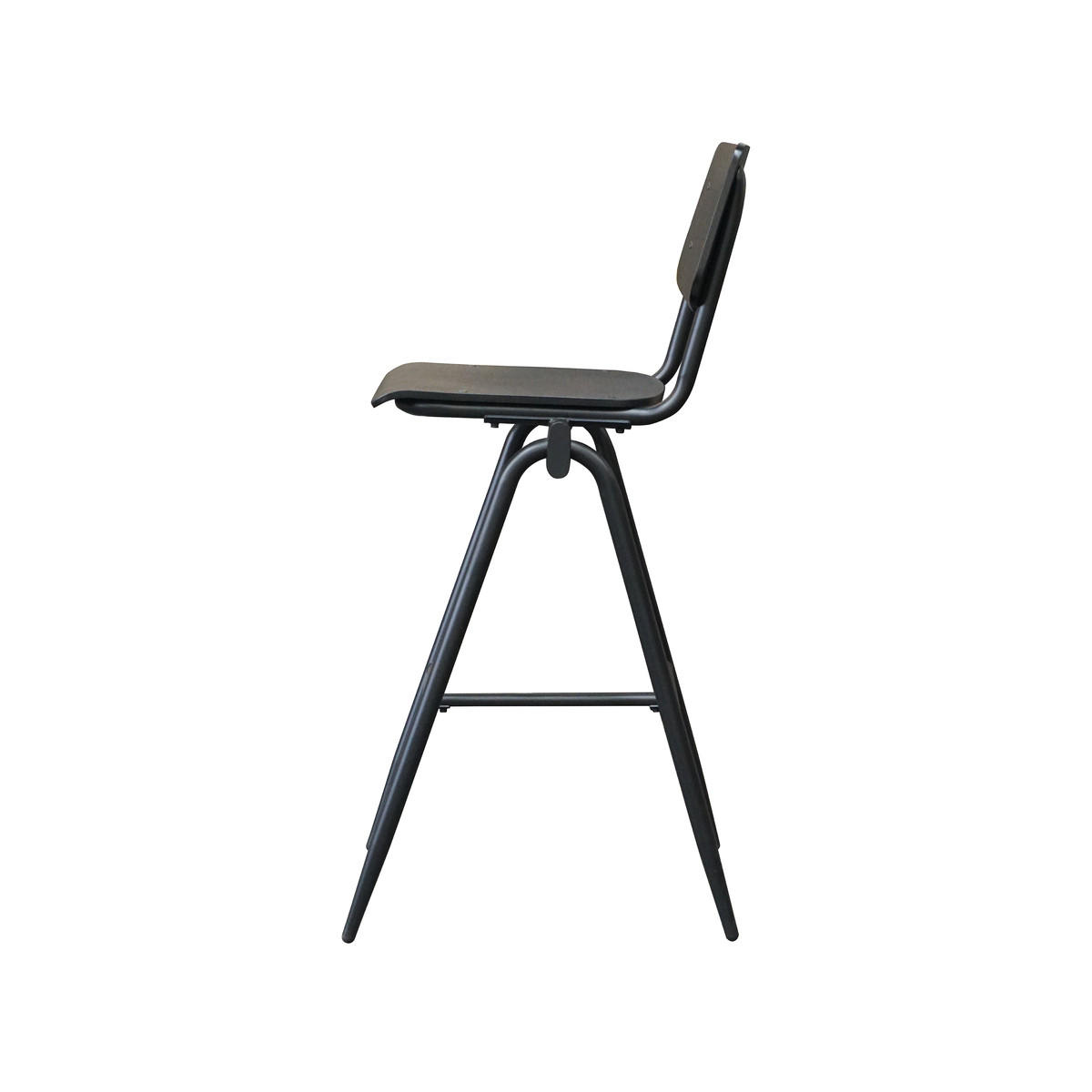 BARHOCKER Massiv Schwarz 58/49/109 cm 2er-Set - Schwarz, Holz (49/109/58cm) - LABEL51