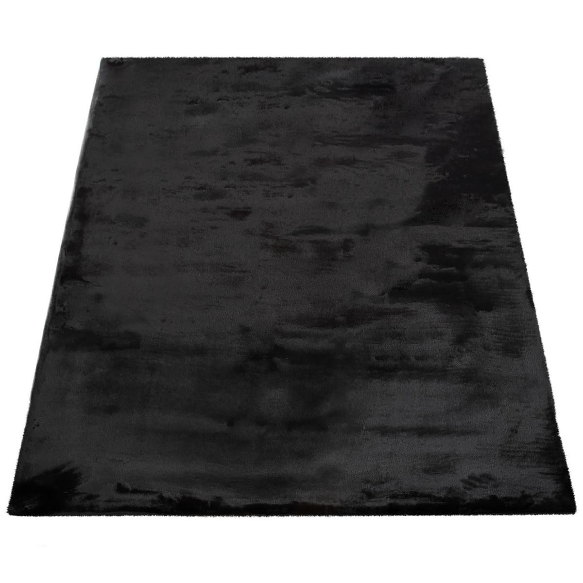 TEPPICH Hochflor Unifarben schmutzabweisend Schwarz Rechteckig 100x200 - Schwarz, Textil (100/200cm) - KADIMA DESIGN