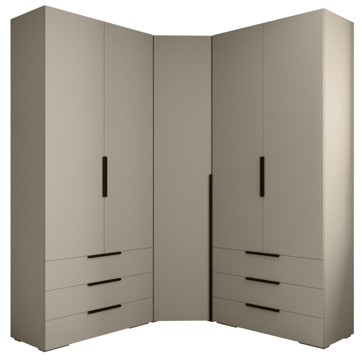 GARDEROBEN-SET 236,7/181,7/47 - Kaschmir/Schwarz, Holz/Kunststoff (181.7/236.7/47cm) - Abiks Möbel