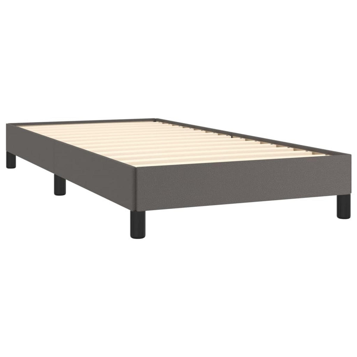 BETTGESTELL Grau 90x200 cm Kunstleder - Grau, Textil (90/200cm) - furnicato