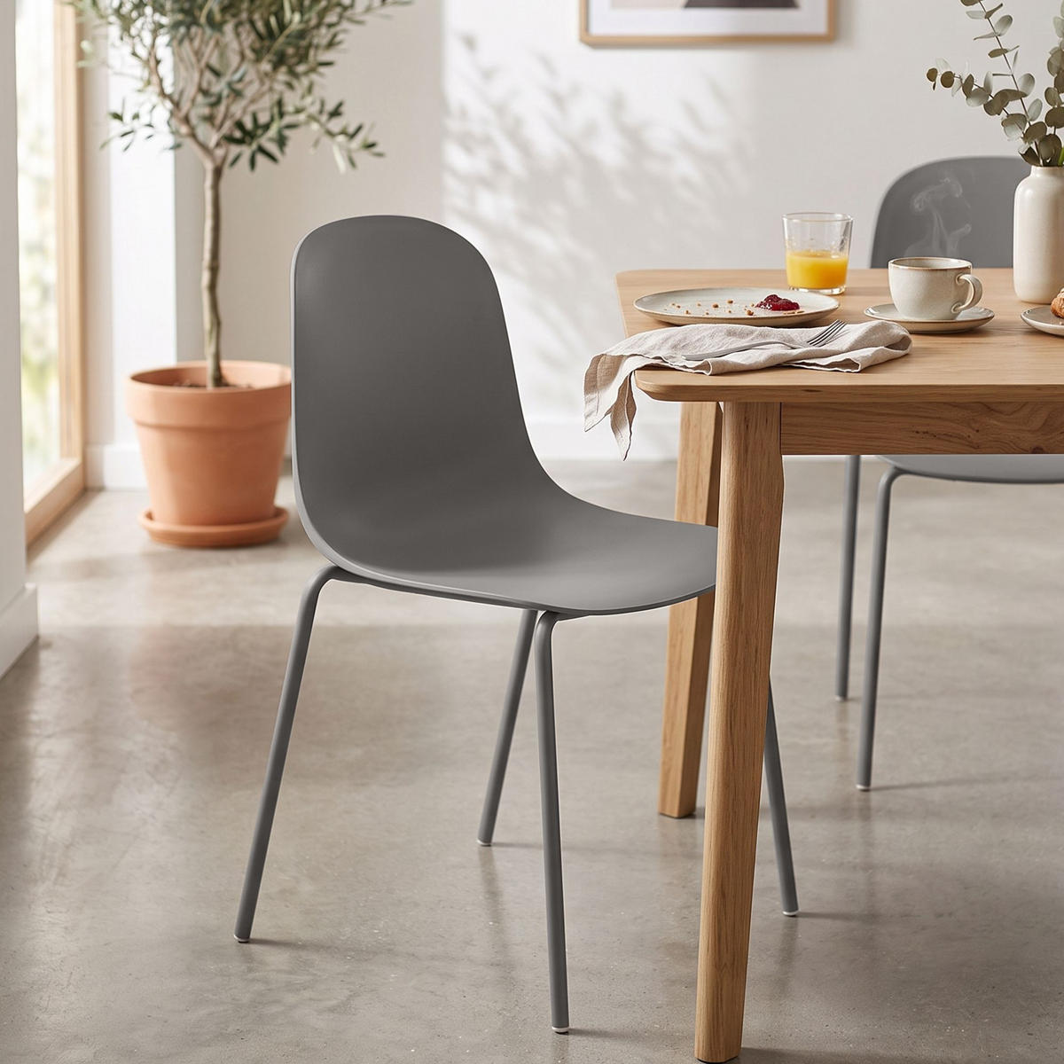 STAPELSTUHL 2 Kunststoff Taupe - Taupe, Kunststoff/Metall (51/85/55cm) - CLP