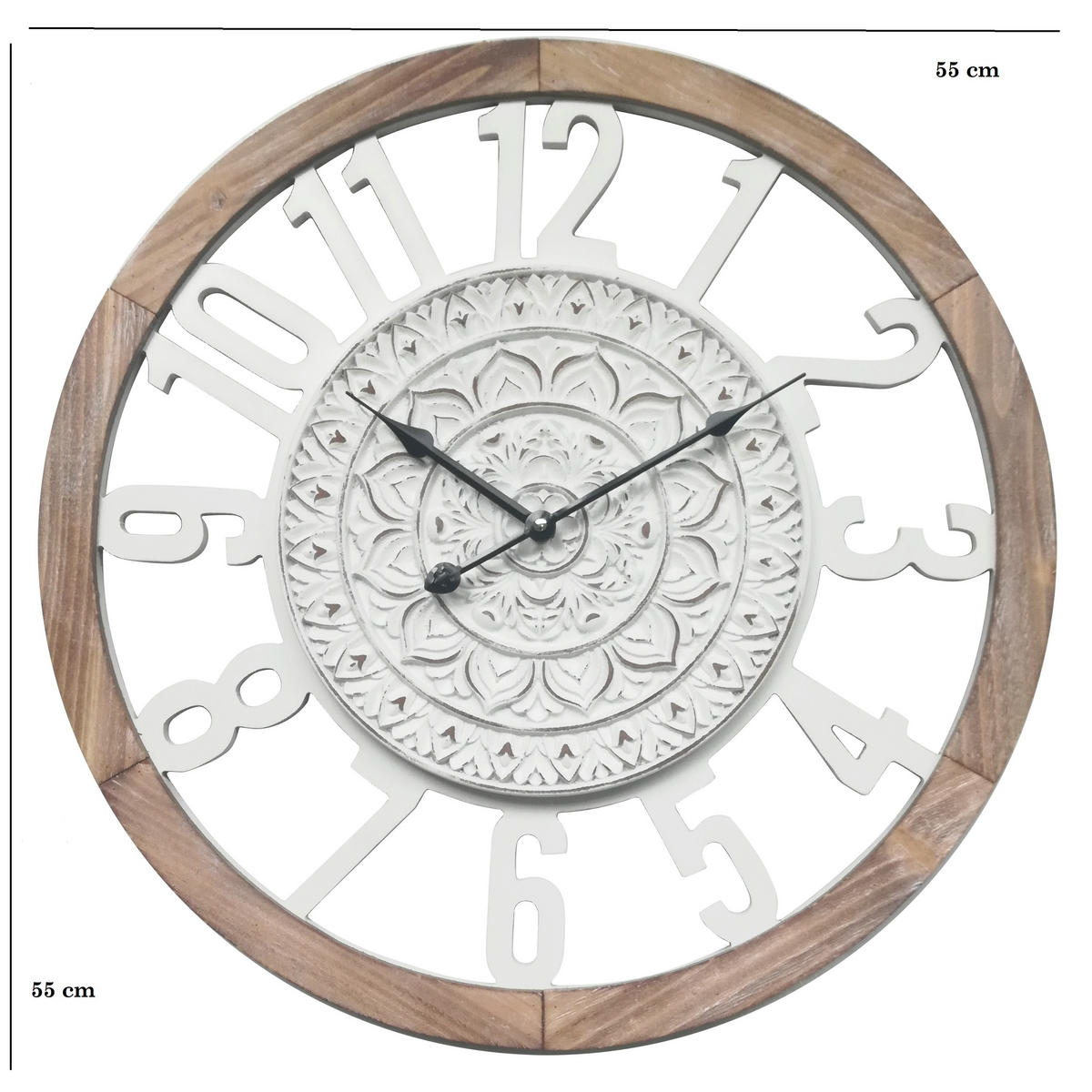 WANDUHR Weiß 5/55/55 cm - Weiß, Holzwerkstoff (5/55/55cm) - Mobili Rebecca