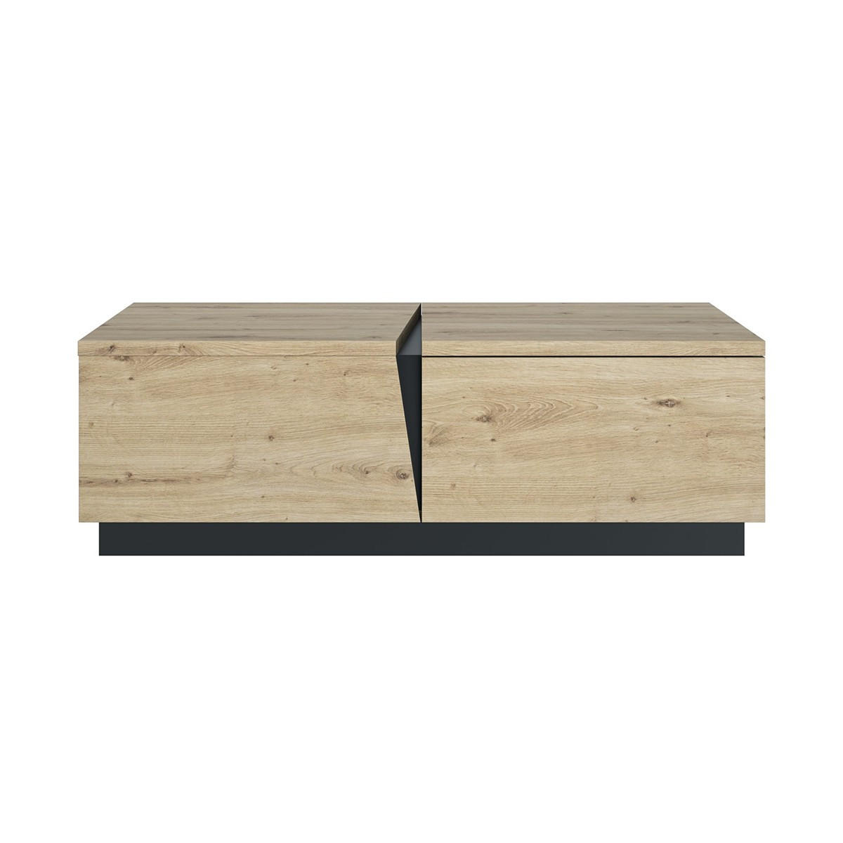 COUCHTISCH 1 Schublade Crack - Französische Herstellung - 114/61/36 cm - Eichefarben, Holzwerkstoff (114/61/36cm) - Calicosy