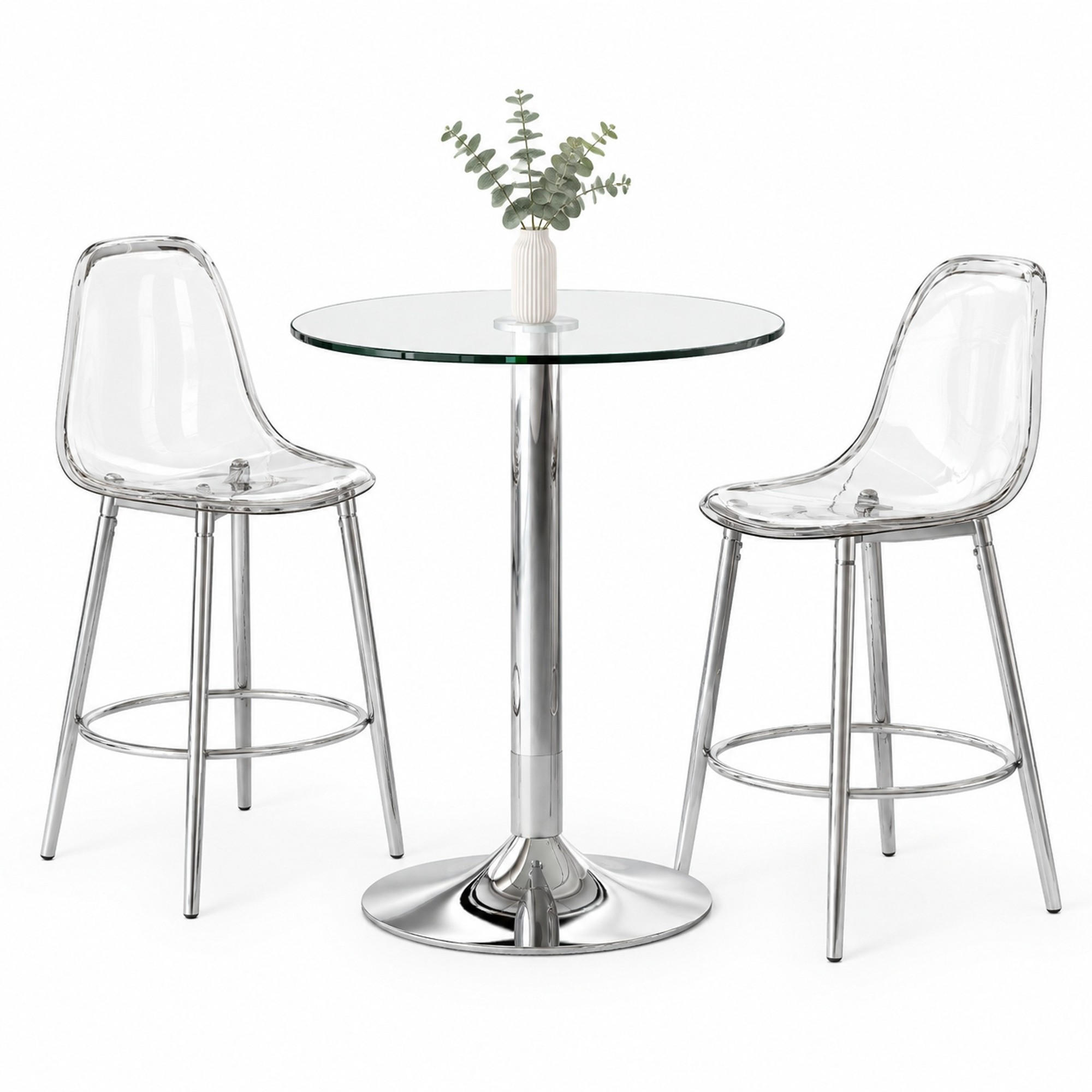 Meubliv Bar-Set Silber 89x92x89 cm