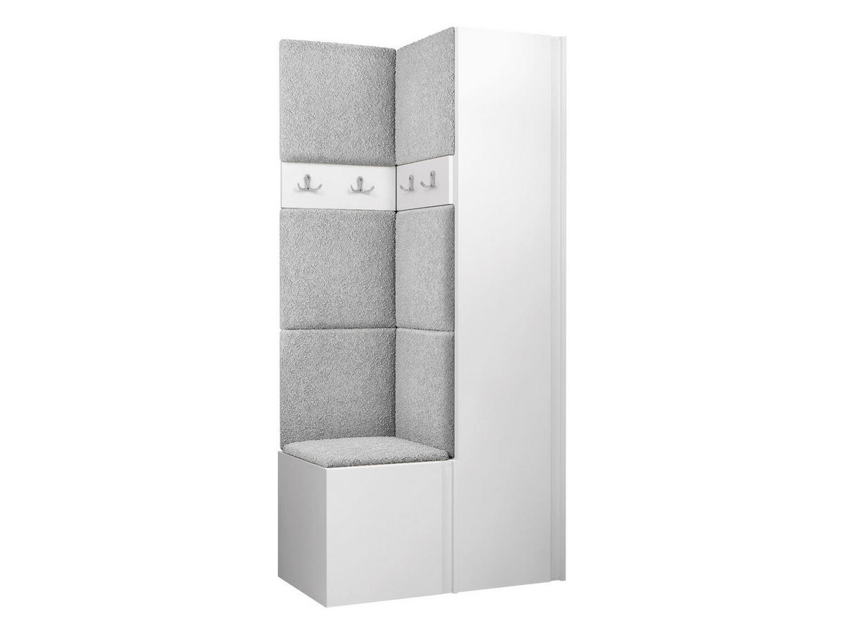 GARDEROBEN-SET Orion XXIV - Hellgrau/Weiß, Holzwerkstoff/Kunststoff (82/186/46cm) - MIRJAN24