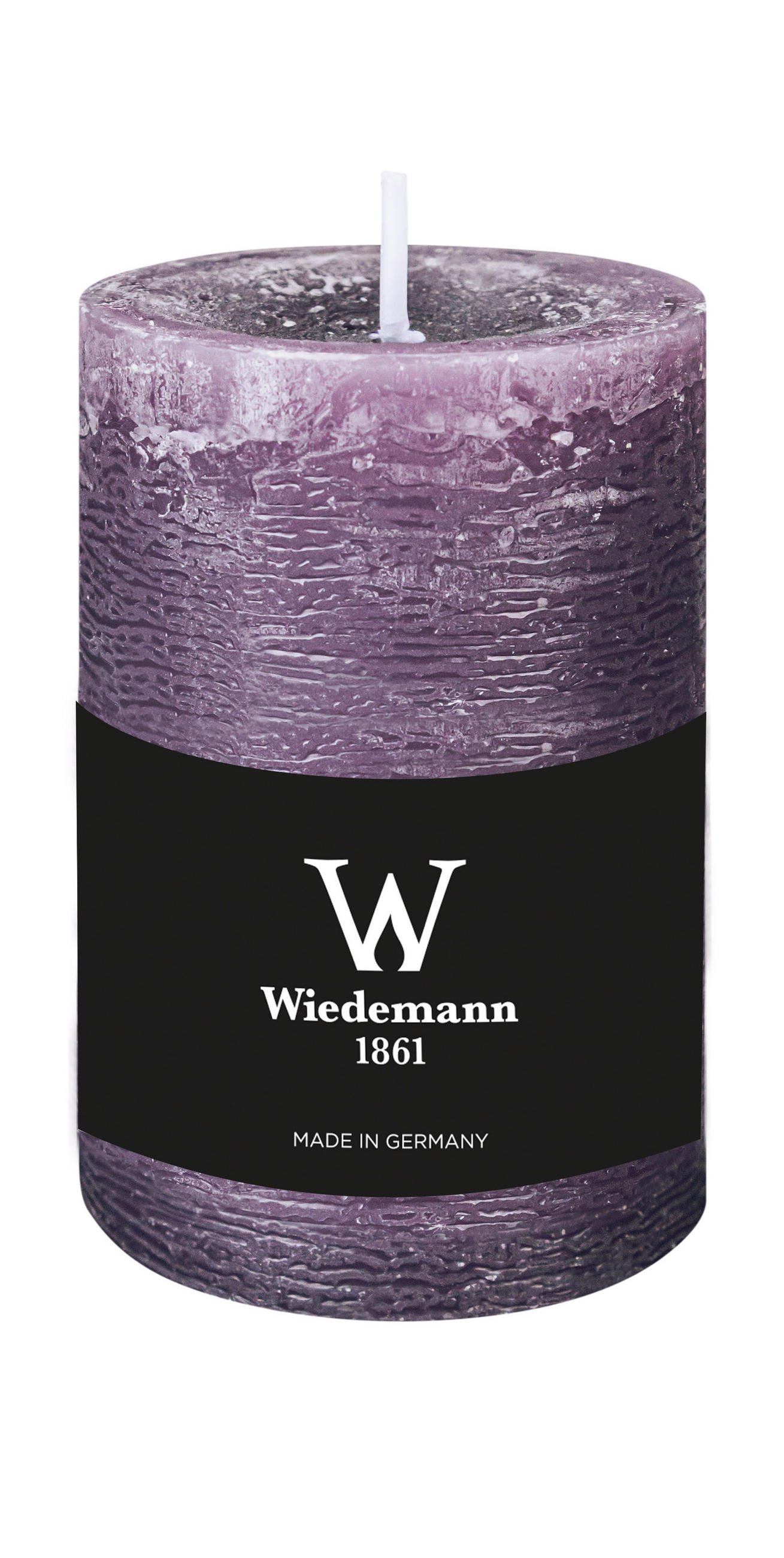 STUMPENKERZE Rustik Marble Style Mauve Lila 100 x Ø 68 mm, 1 Stück - Mauve, Paraffin (7/10cm) - Wiedemann Kerzen