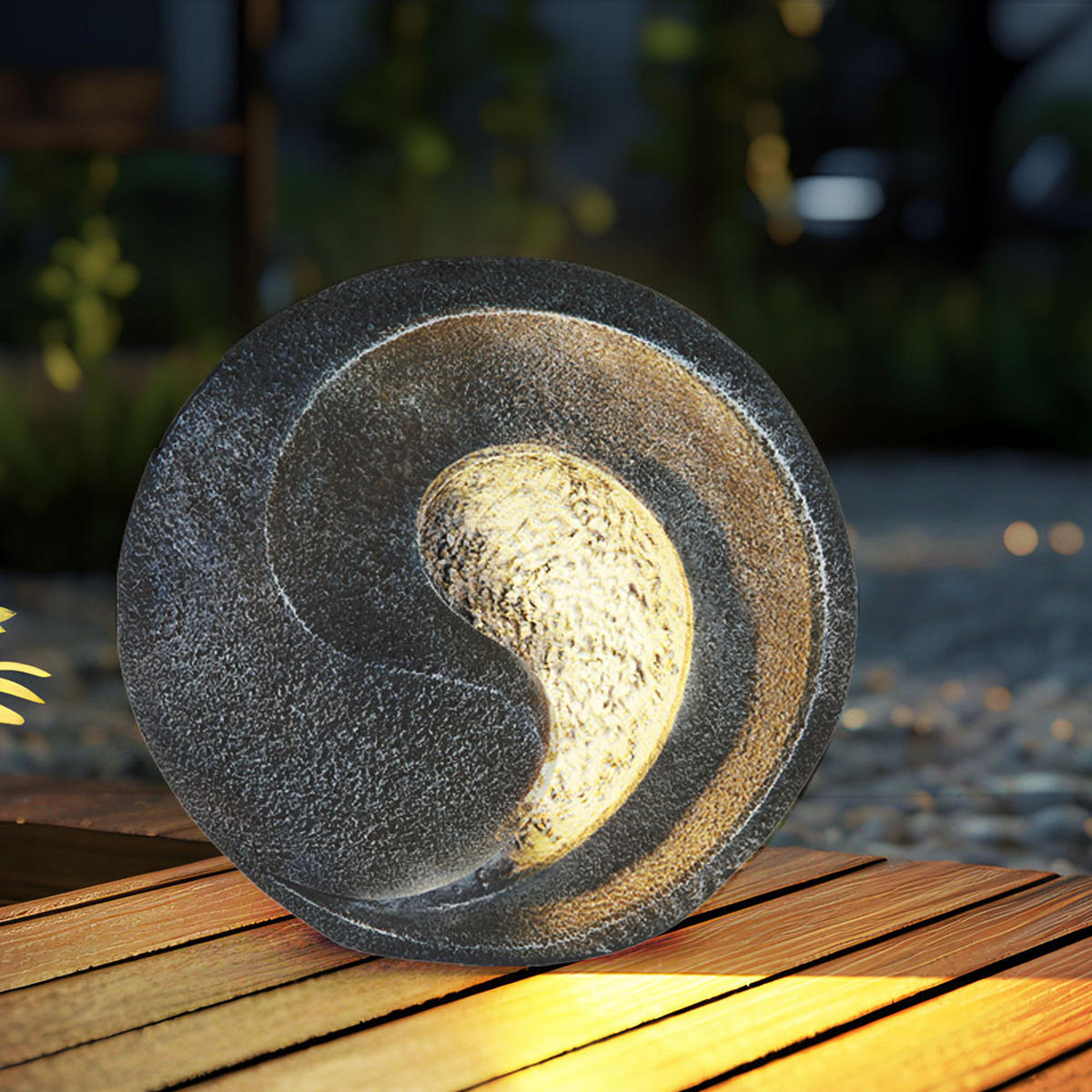 LED AUSSENLEUCHTE Solarleuchte Skulptur Grau - Grau, Kunststoff (29.5/11/29cm) - Globo Lighting