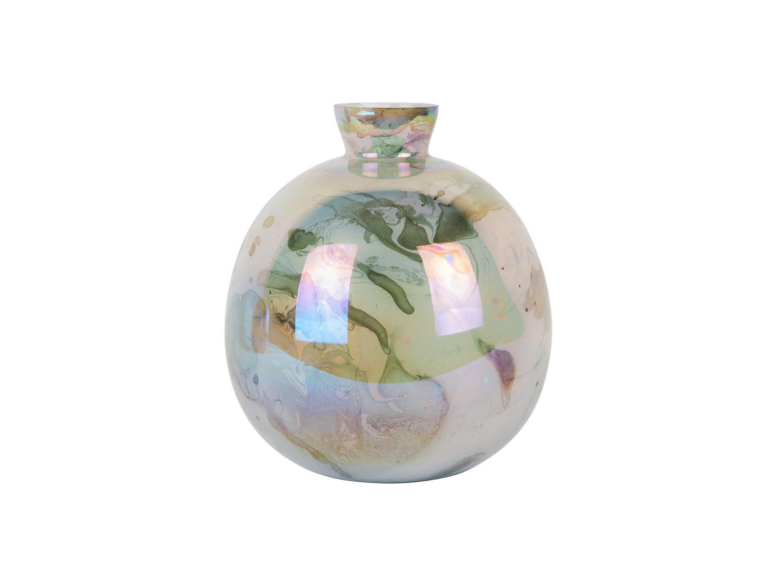 VASE Melange Bottle 23/23/26 cm - Grün, Glas (23/26cm) - Present Time
