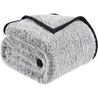 KUSCHELDECKE Sherpa Wendbar 228 x 228 cm Schwarz - Grau, Textil (228/228cm)