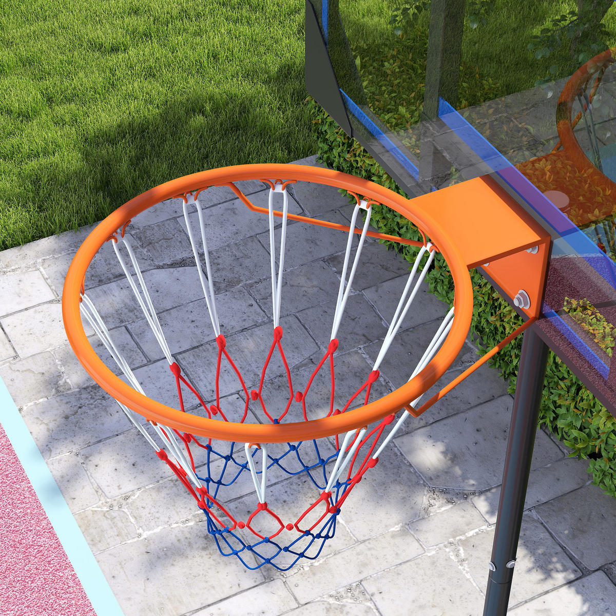 BASKETBALLKORB DE-18521 höhenverstellbar 210-260 cm Blau - Blau, Kunststoff (53/82cm) - ComfortXL