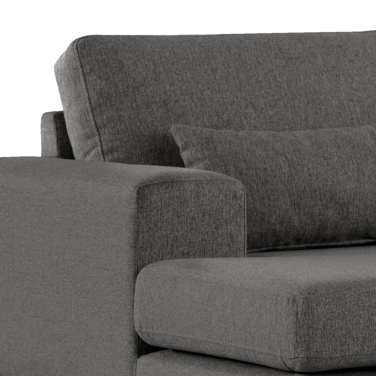 WOHNLANDSCHAFT mit Longchair - Eichefarben/Dunkelgrau, Eichenholz/Holz (371/81/219cm) - home24