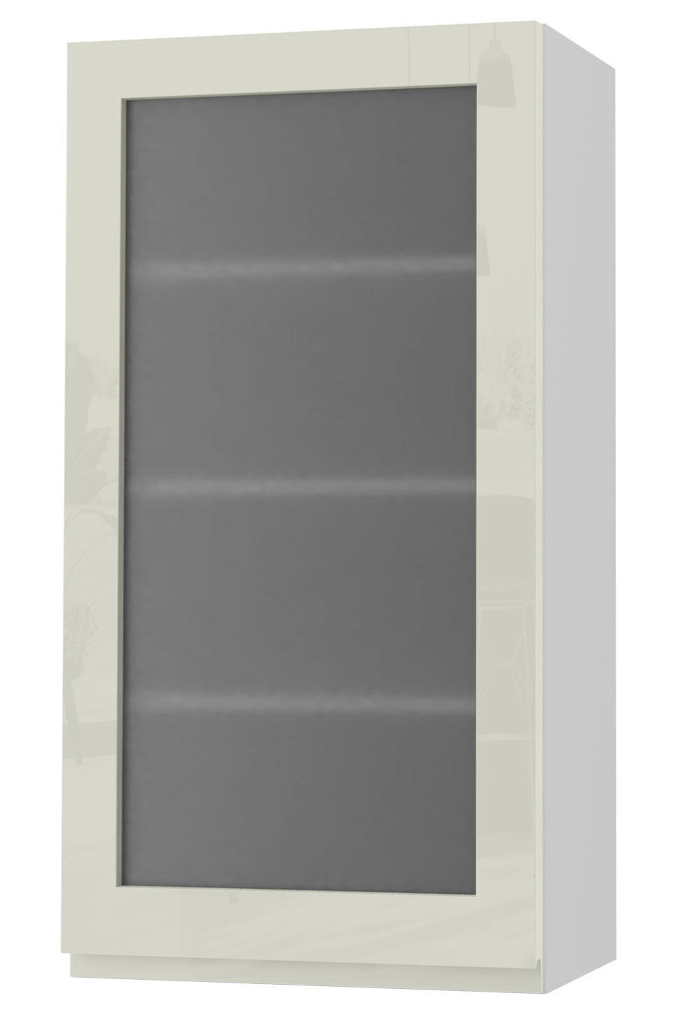HÄNGESCHRANK Florence W4S/50 Weiß / RAL 1013 perlweiß HG 50 / 32,5 / 96cm - Türanschlag links - Weiß Hochglanz/Weiß, Holz/Holzwerkstoff (50/96/32.5cm) - Feldmann-Wohnen