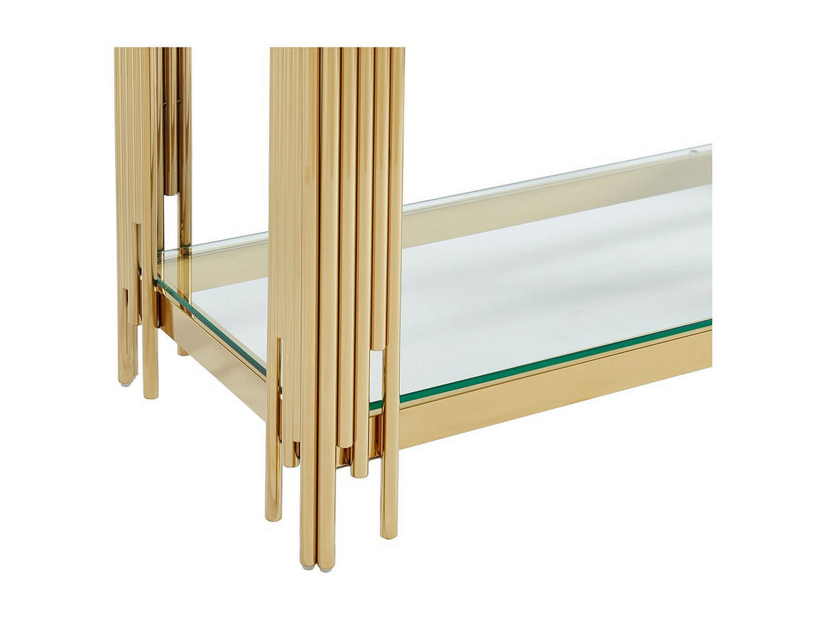 KONSOLENTISCH - 123.5 cm x 43.5 cm - glas - goldfarben Nomelano - Goldfarben, Glas (43.5/123.5/78cm) - Vente-Unique