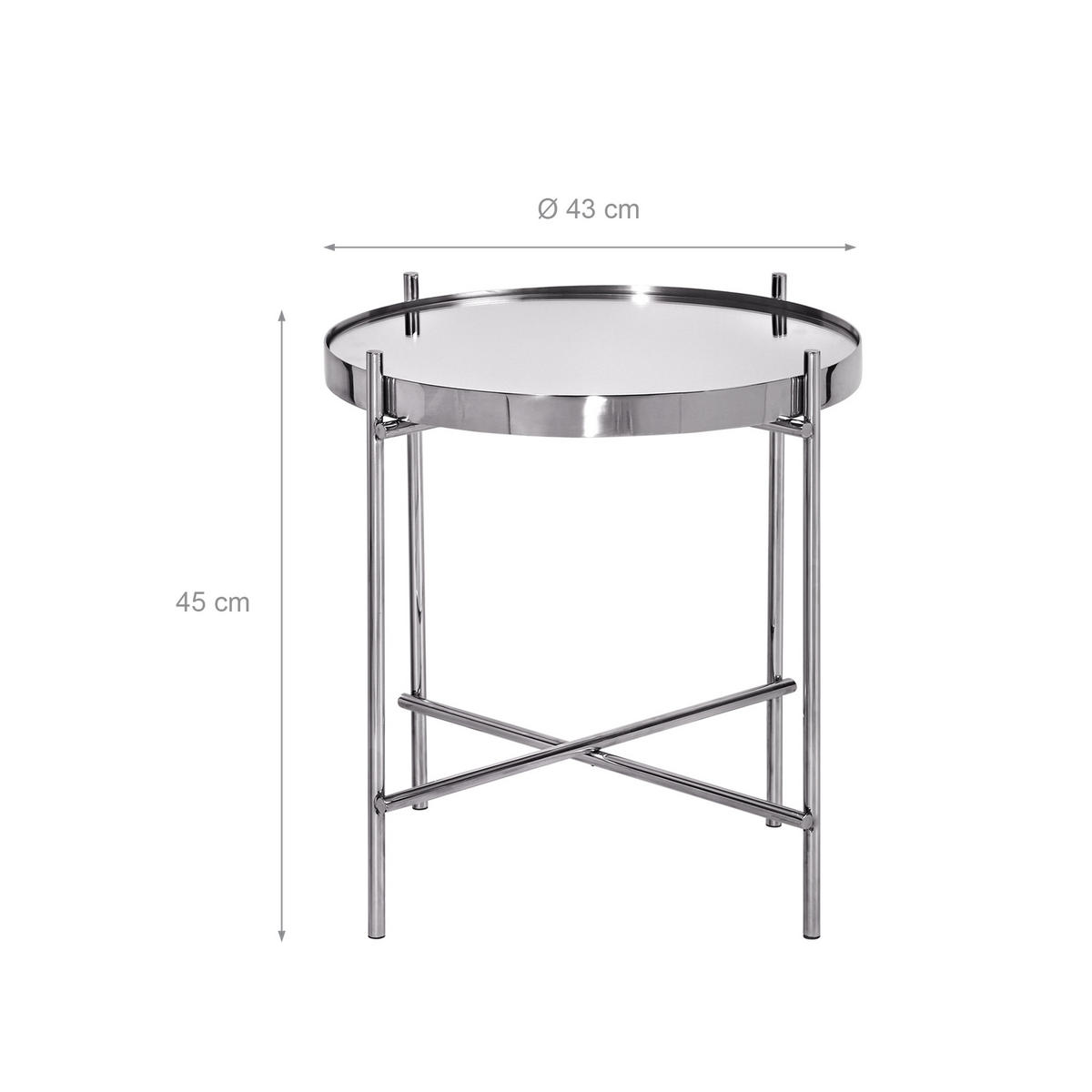 COUCHTISCH Silber 43/43/45 - 75/75/35 cm 2er Set - Silberfarben, Metall (75/75/35cm) - WOMO-DESIGN