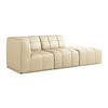 ECKSOFA Rechts Kunstleder Beige - Beige/Schwarz, Holzwerkstoff/Kunststoff (240/90cm) - Makamii