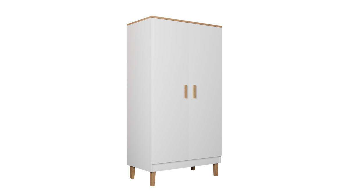 DREHTÜRENSCHRANK Denver - Weiß, Holzwerkstoff (100/184/55cm) - RAUMHIRSCH FURNITURE