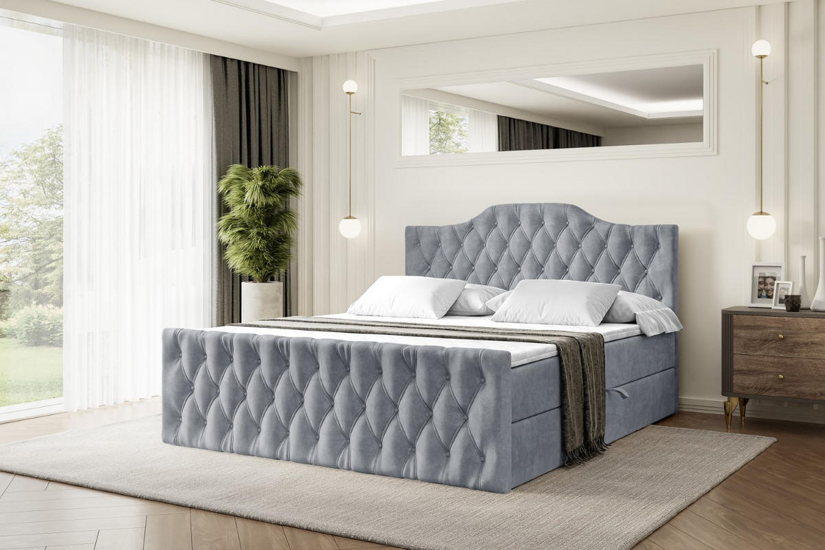 BOXBETT VILA-1-Z - 120x200 cm - H3 - Grau - Grau, Holzwerkstoff (120/200cm) - ALTDECOR