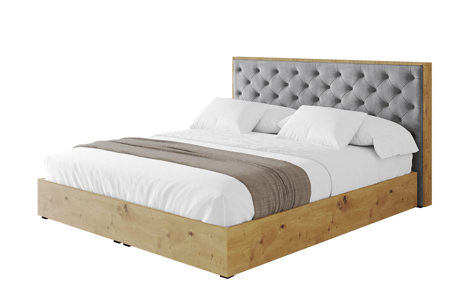 POLSTERBETT mit Bettkasten und Lattenrost, Bett mit Matratze H3/H4 - ENZO3 120x200 Grau - Grau, Holzwerkstoff/Textil (120/200cm) - ALTDECOR