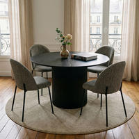 ESSGRUPPE VIANNEY - Schwarz, Metall (120/75/120cm) - IDIMEX