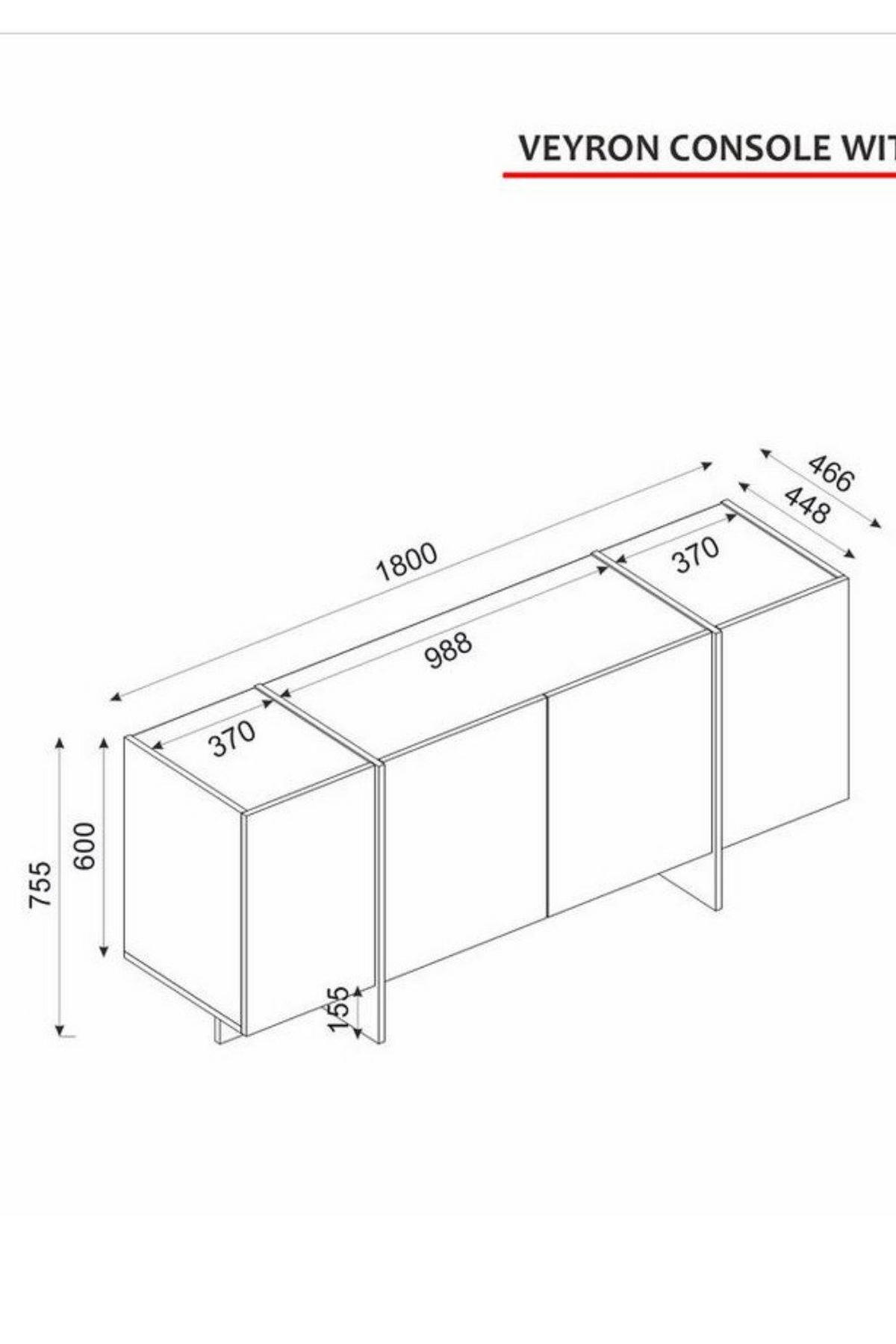 SIDEBOARD 180 x 75,5 x 46,6 cm Granitoptik - Beige, Holzwerkstoff (180/75/46cm) - Ibonto
