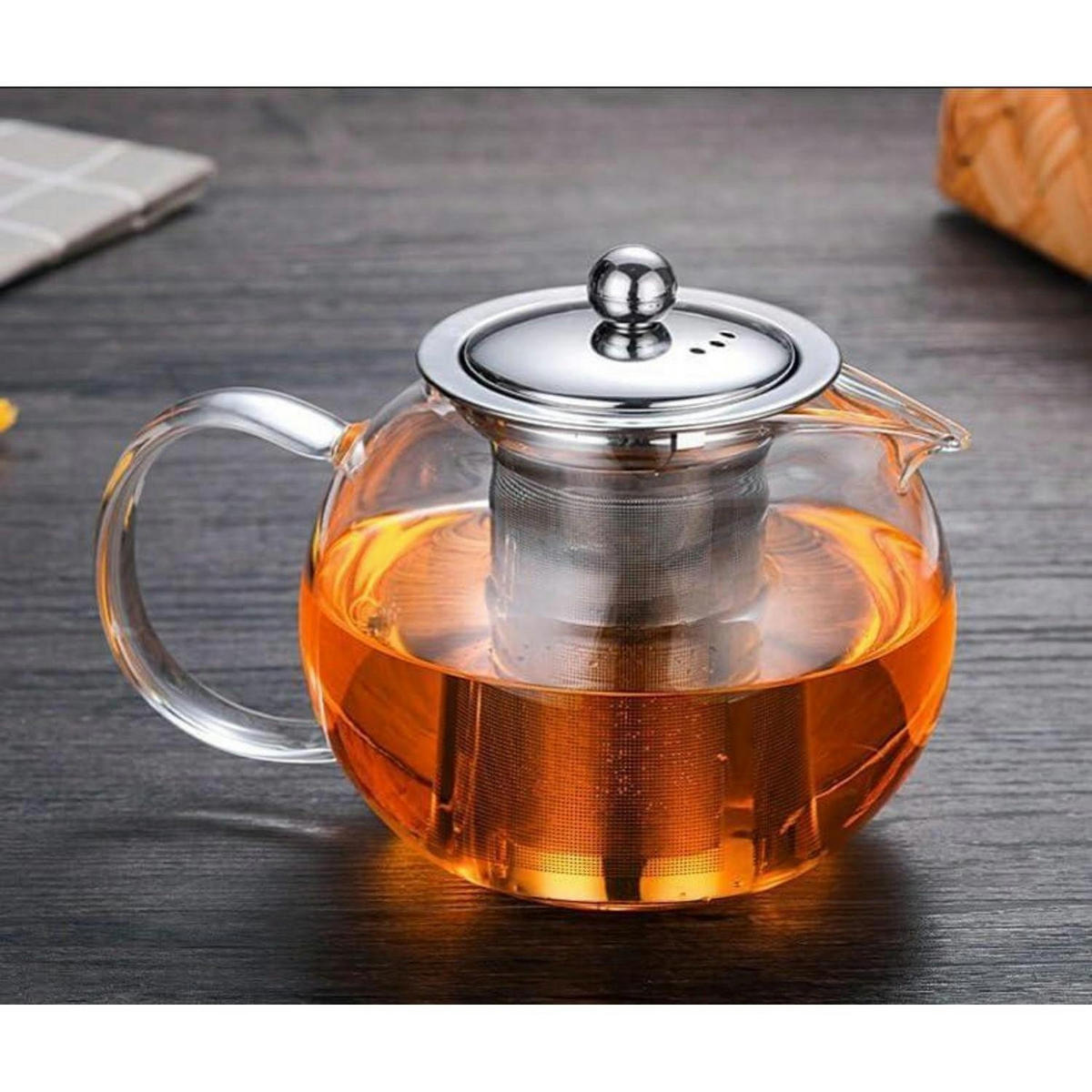 TEEKANNE Glas 600 ml mit Edelstahl-Sieb - Transparent, Glas (13.9/14.5cm)