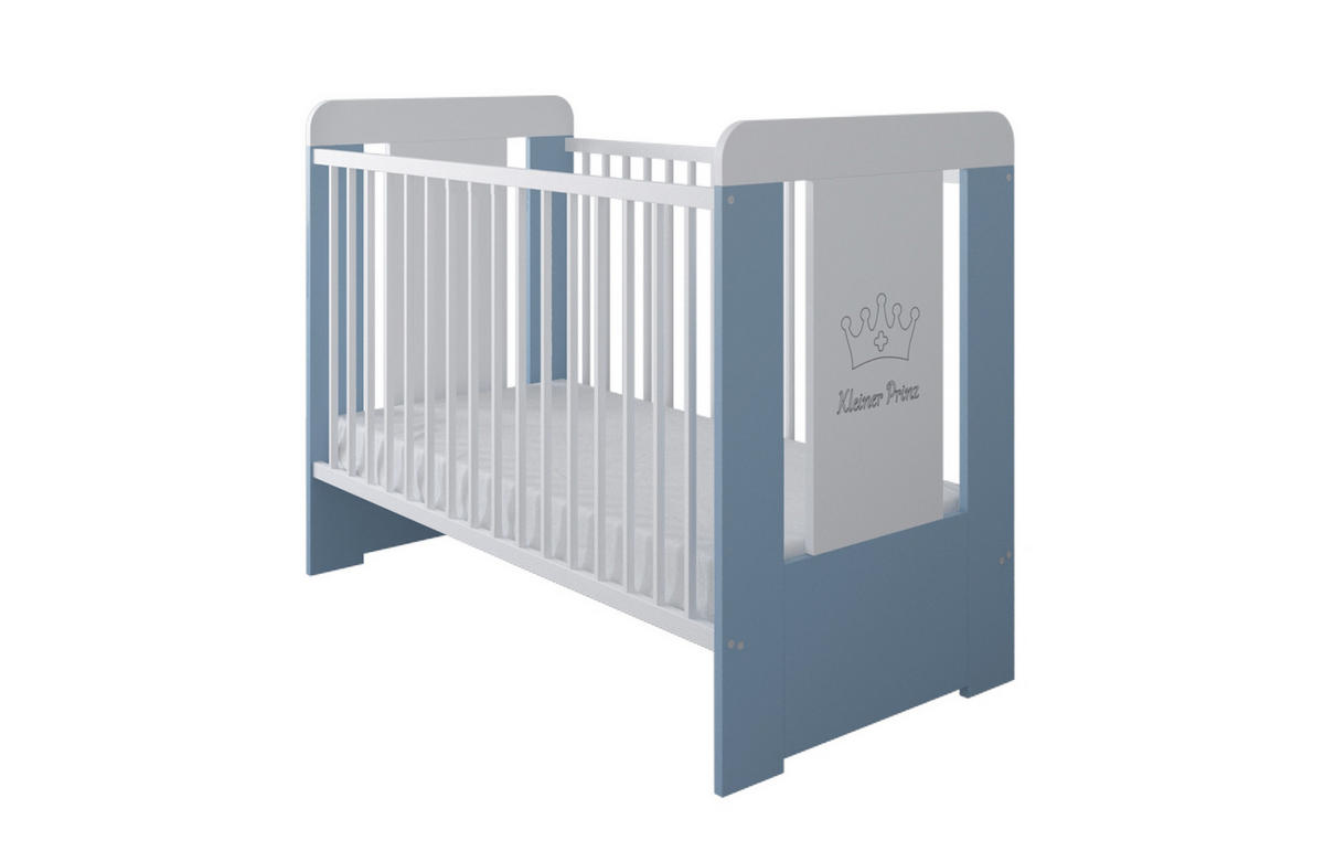 KINDERBETT Prince - Blau/Weiß, Holz (60/120cm) - Kids Collective
