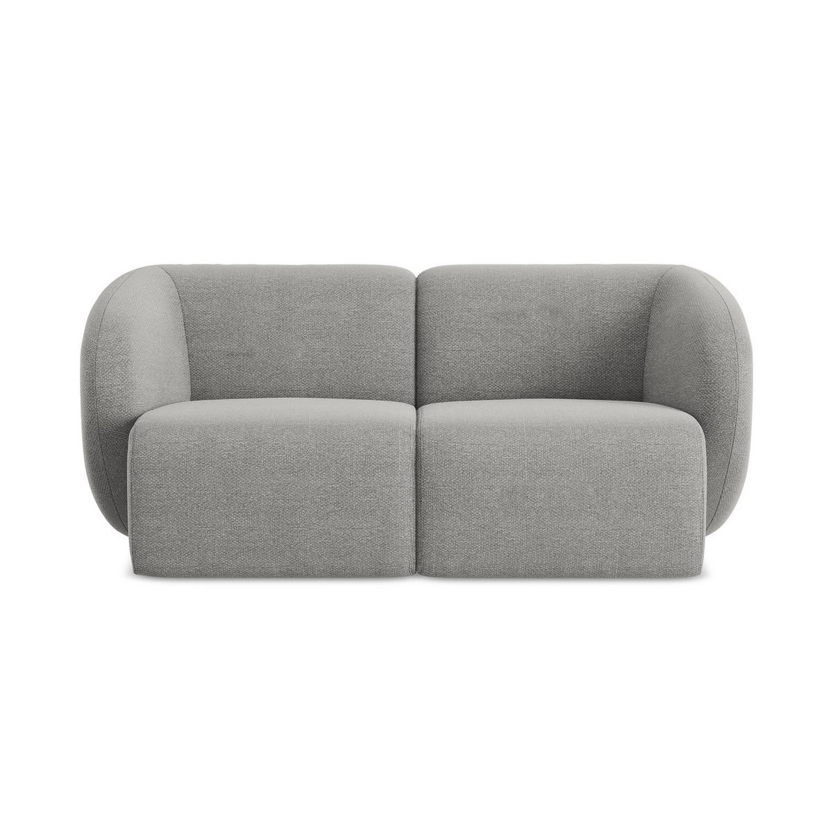 2-SITZER-SOFA Bouclé Stoff Grau - Hellgrau/Schwarz, Holzwerkstoff/Kunststoff (174/75/94cm) - LaMiaSofa