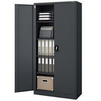 AKTENSCHRANK abschließbar KADO mit Flügeltüren 195x90x40cm Anthrazit - Anthrazit, Metall (90/195/40cm) - DELUKE