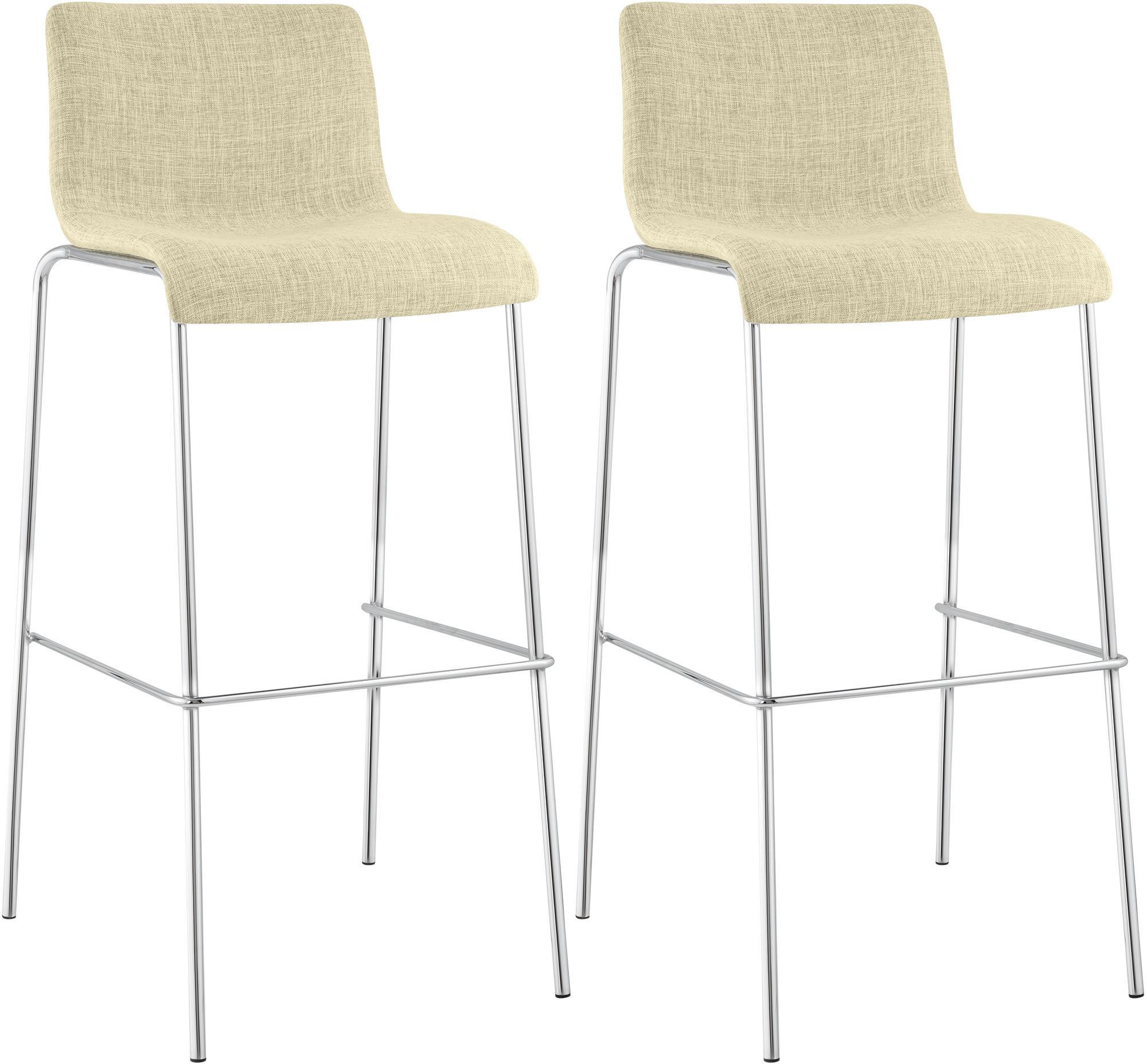 BARHOCKER 2 Stoff Creme - Chromfarben/Creme, Textil/Metall (43/100/48cm) - CLP