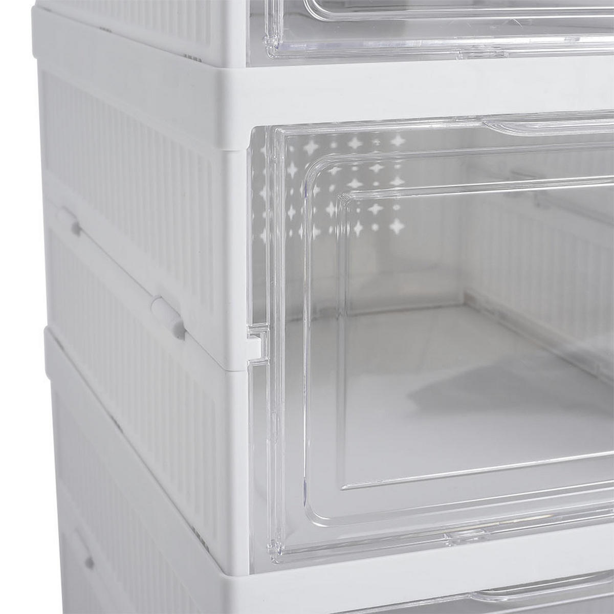 SCHUHSCHRANK 25.7/34.7/105 cm 6-Stufig Klappbar Kunststoff Weiß - Weiß, Kunststoff (25.7/105/34.7cm) - Livingandhome